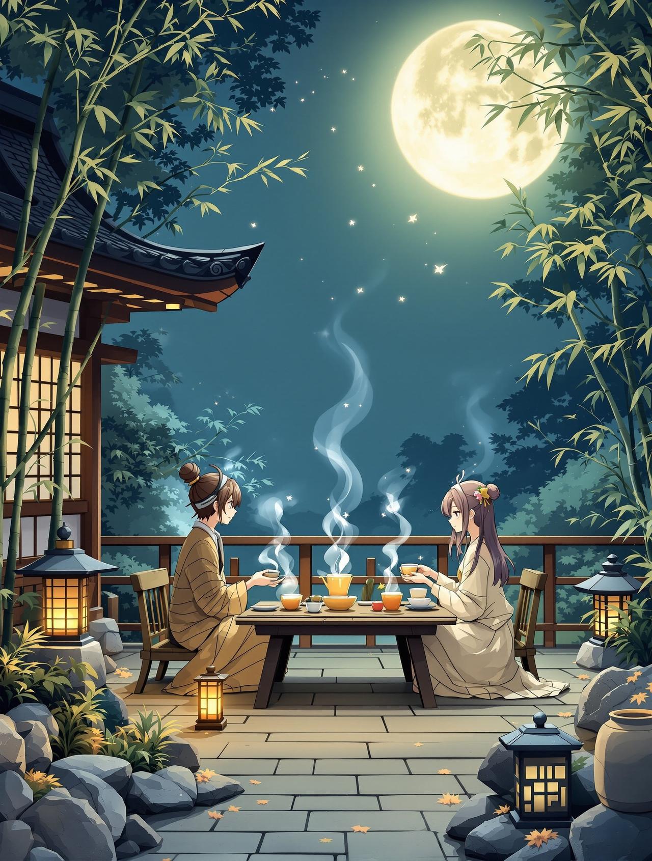 免费看漫画编辑精选番剧《月下茶会》封面 - 日常 / 治愈，编辑月见推荐